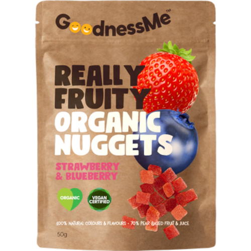 GoodnessMe Really Fruity Organic Nuggets Strawberry & Blueberry 50g