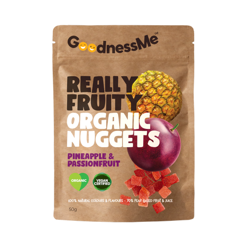 GoodnessMe Really Fruity Organic Nuggets Pineapple & Passionfruit 50g