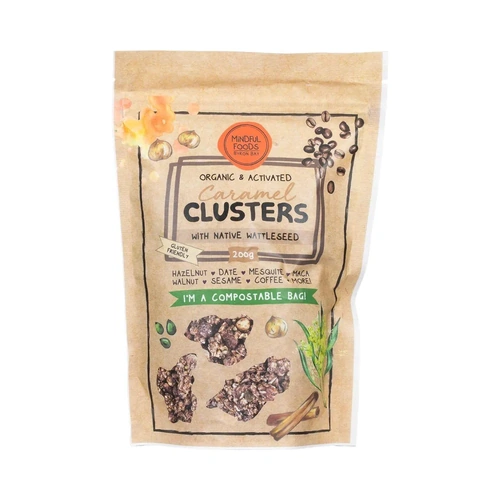 Mindful Foods Organic Caramel Wattleseed Clusters 200g