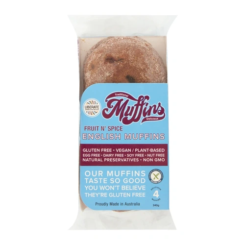Liberate Gluten Free Fruit Spice English Muffins 340g