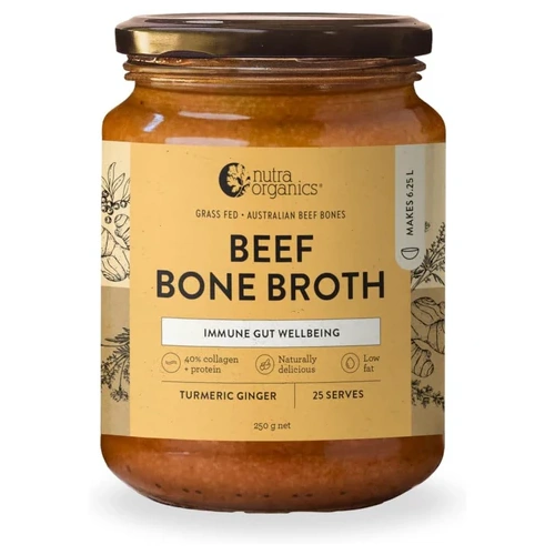 Nutra Organics Bone Broth Beef Concentrate Turmeric Ginger 250g