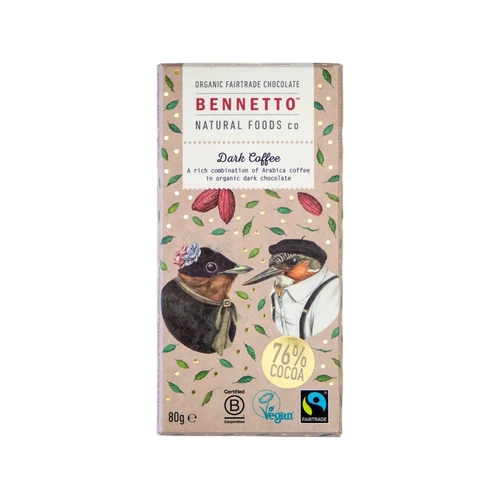 Bennetto Organic Dark Chocolate Coffee 80g