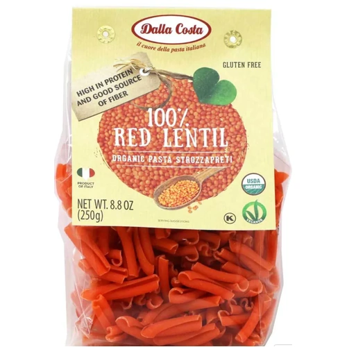 Dalla Costa 100% Organic Red Lentil Pasta Strozzapreti 250g