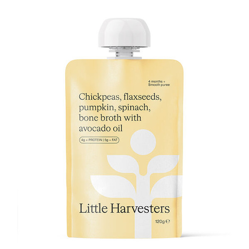 Little Harvesters Puree Pouch Chickpeas Flax & Pumpkin 120g