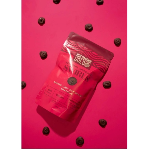 Solomons Gold Dark Choc Baking Swirls 58% 150g