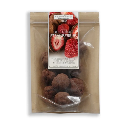 House of Nestar Australian Freeze Dried Strawberries, Cocoa Dusted 100g