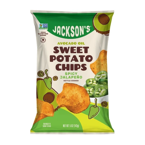 Jacksons Sweet Potato Chips Spicy Jalapeno 142g