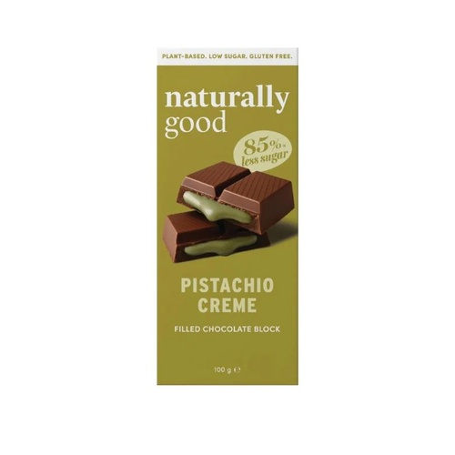 Naturally Good Filled Chocolate Block Pistachio Creme 100g