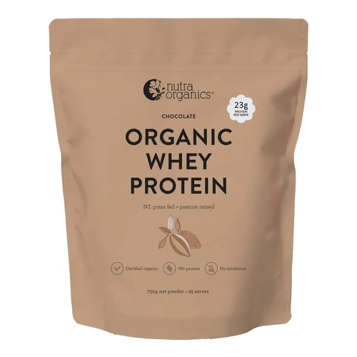 Nutra Organics Grass Fed Whey Protein Chocolate 750g