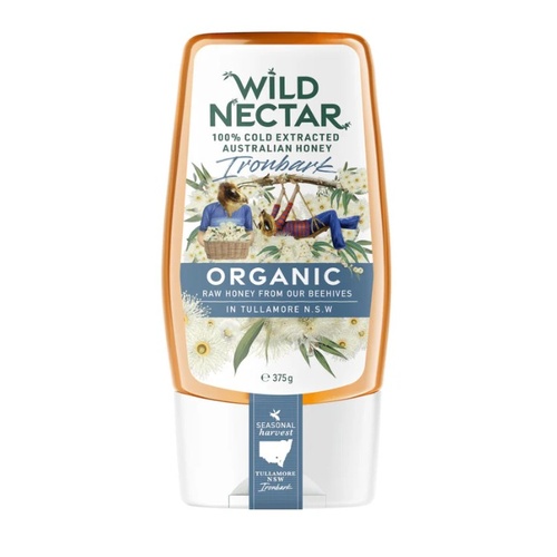 Wild Nectar Organic Ironbark Honey Squeeze 375g