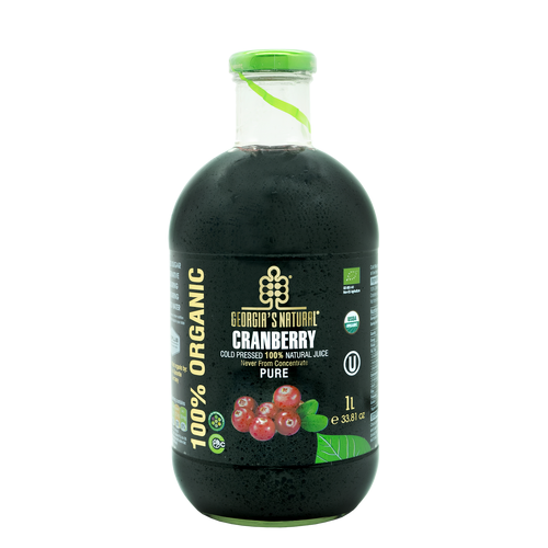 Georgias Natural Organic Cranberry Juice 1L x 6