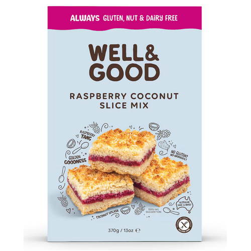 Well & Good Rasberry Coconut Slice Mix 370g