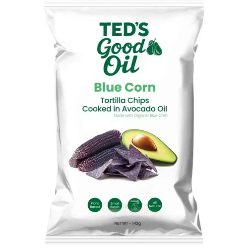 Teds Good Oil Blue Corn Tortilla Chips 142g