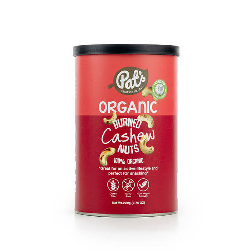 Pats Organic Cashews Burned 220g