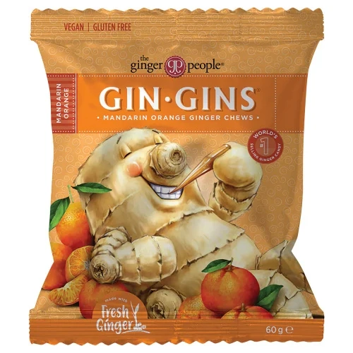 The Ginger People Gin Gins Mandarin Orange Ginger Chews 60g