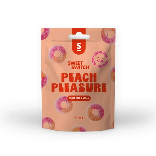 Sweet Switch Peach Pleasure Lollies 100g