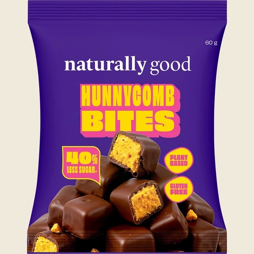 Naturally Good Choc Hunnycomb Bites 40% less sugar 60g