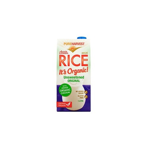 Pure Harvest Organic Rice Milk (Unsweetened & Calcium) 1L