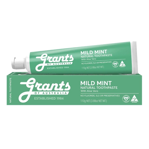 Grants Mild Mint Natural Toothpaste with Aloe Vera 110g