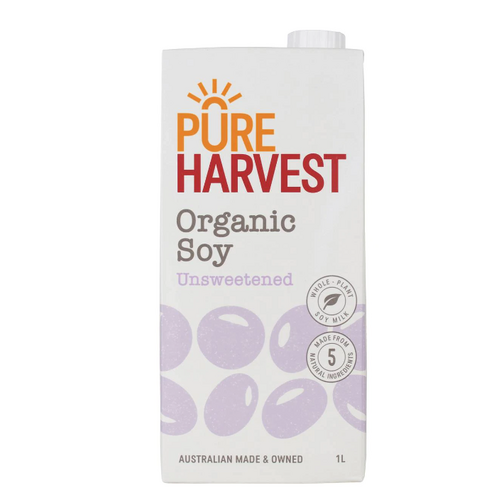 Pure Harvest Organic Soy Milk Unsweetened 1L