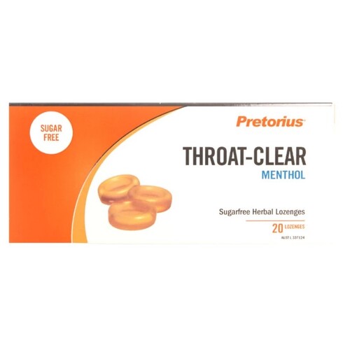 Pretorius Throat Clear Menthol (20 Lozenges)