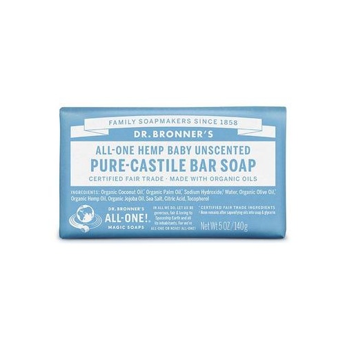 Dr Bronners Unscented Baby Mild Soap Bar 140g