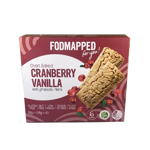 Fodmapped Oven Baked Cranberry Vanilla Bars (6x35g) 210g