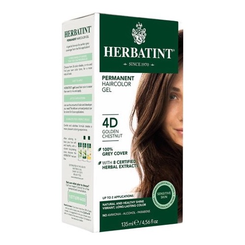 Herbatint Permanent Herbal Haircolour Gel Golden Chestnut 4D