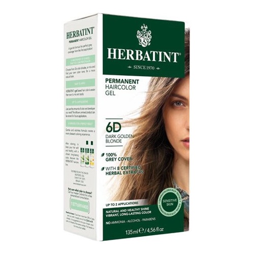 Herbatint Permanent Herbal Haircolour Gel Dark Golden Blonde 6D