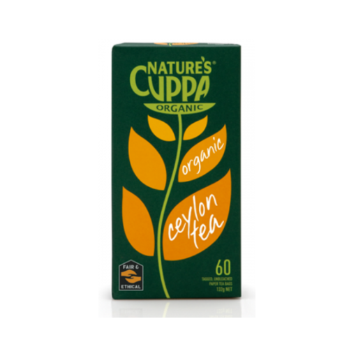 Natures Cuppa Organic Ceylon Tea 60 Teabags