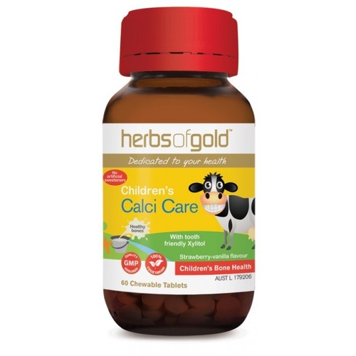 Herbs of Gold Children's Calci Care - Strawberry-Vanilla Flavour - 60 tabs