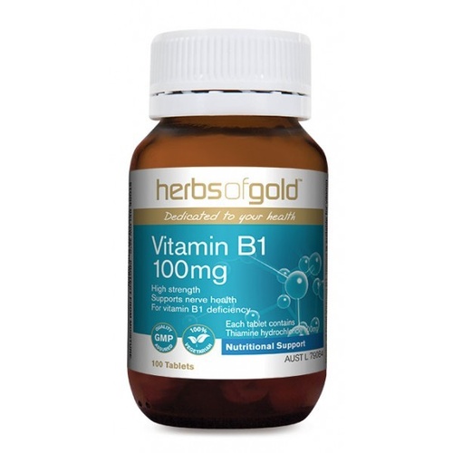 Herbs of Gold Vitamin B1 100mg (100 Tablets)