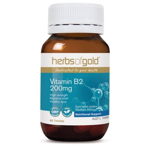 Herbs of Gold Vitamin B2 200mg (60 Tablets)
