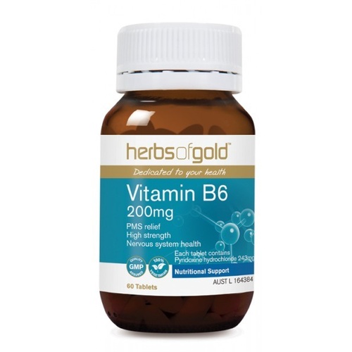 Herbs of Gold Vitamin B6 200mg (60 Tablets)