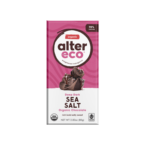 Alter Eco Deep Dark Sea Salt Organic Chocolate 80g