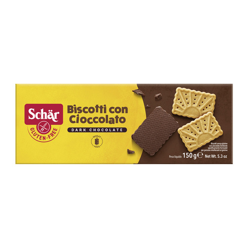 Schar Gluten Free (Biscotti Con Cioccolato) Chocolate Dipped Cookies 150g