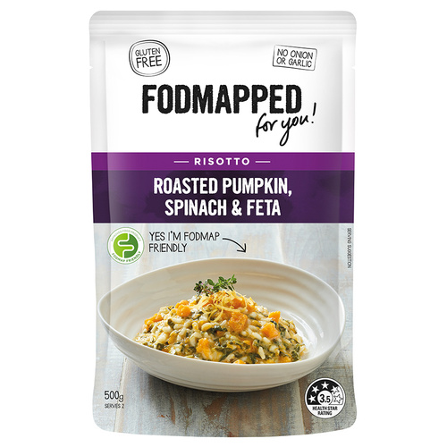 Fodmapped Roasted Pumpkin Spinach & Feta Risotto 500g