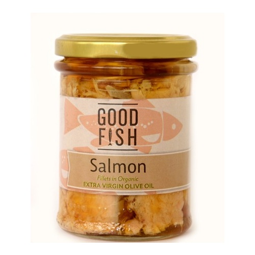 Good Fish Salmon Fillets in Organic Extra Virgin Olive Oil (Jar) 195g