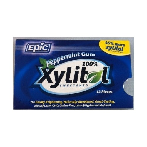 Epic PEPPERMINT Xylitol Gum (12 Pieces) 18g