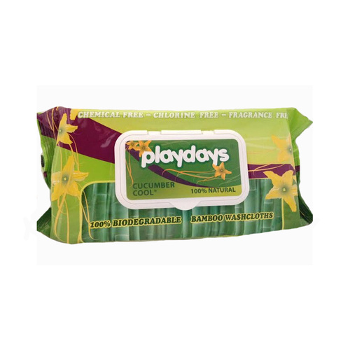Playdays Baby Wipes Bamboo Washcloths Cucumber Cool (80 Pack)