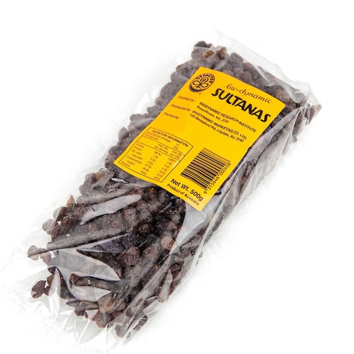 Demeter Biodynamic Sultanas 500g 