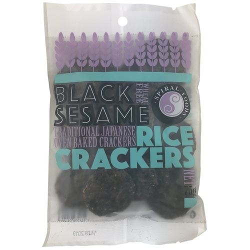 Spiral Black Sesame Rice Crackers 75g