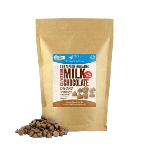Chefs Choice Organic Milk Chocolate Drops 45% 300g