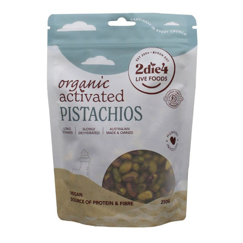 2die4 Organic Activated Pistachios 250g
