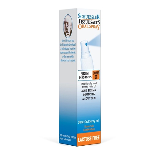 Schuessler Tissue Salts Comb D: Skin Disorders (30ml Spray)