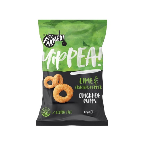 Get Farmed Yippea Lime & Cracked Pepper Chickpea Puffs 80g