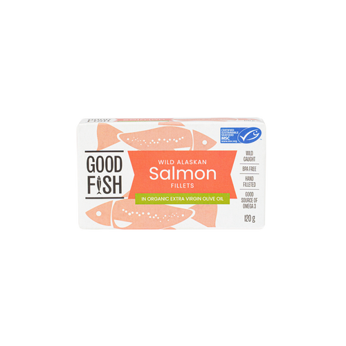 Good Fish Salmon Fillets in Extra Virgin Olive Oil (Can) 120g