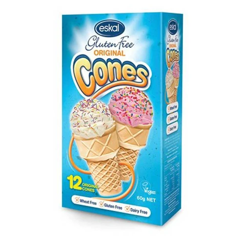 Eskal Gluten Free Ice Cream Cones (12 Pack) 60g