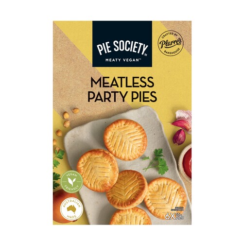 Pie Society Meatless Party Pies (6 Pack) 330g