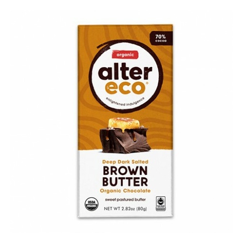 Alter Eco Dark Salted Brown Butter 70% Organic Chocolate 80g